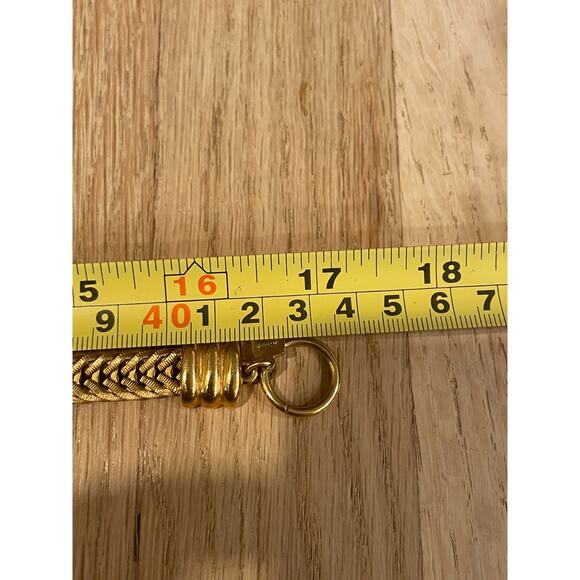 Vintage Anne Klein Solid Gold Tone Flat Chain Link Statement Necklace 17" - Picture 9 of 9